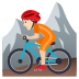 🚵🏻 person mountain biking: light skin tone display on JoyPixels